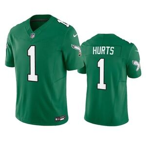 Mens Youths Womens 1 Jalen Hurts Green Stitched Vapor Jersey